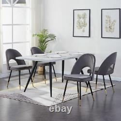 1/2/4 X Dining Chairs Velvet Set Padded Seat Metal Leg Kitchen Chair Home Office
