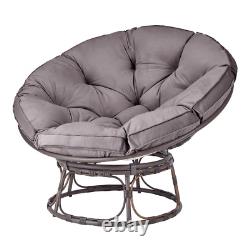 100% Polyester Papasan Chair Charcoal Gray Cushion Cozy Lounge Seating