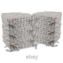 12x French Mattress Seat Cushions Luxury Cotton Garden Chair Support Pad Grey