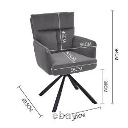 180° Swivel Velvet Armchair T-Cushion Soft Seat Home Office Computer Desk Chair