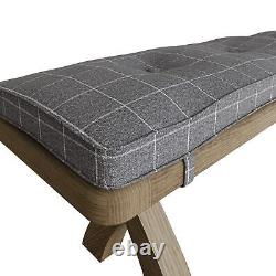 2.0m Bench Cushion Grey Check