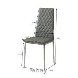2/4/6 Pcs PVC Fabric Soft Cushion Seat Kitchen Dining Chair High Backrest Chairs