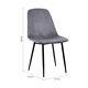 2/4/6pcs Cushioned Velvet Kitchen Chair In Grey Metal Legs High Back Dining Seat