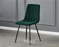 2 4 Velvet Dining Chairs Set Padded Soft Seat With Metal Legs Kitchen Home Chair