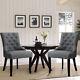 2/4x Linen Kitchen Dining Chair Grey Cushioned Padded Seat Bedroom Dressing Room