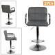 2 × Bar Stools Leather Chair Breakfast Chairs Swivel Gas Lift Kitchen Cushioned