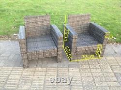 2 PC Wicker Rattan Garden Chair Patio Outdoor Garden Furniture With Cushion