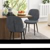 2 Piece Kitchen Chairs, Fabric Dining Chairs With Steel Legs