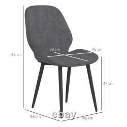 2 Piece Kitchen Chairs, Fabric Dining Chairs with Steel Legs