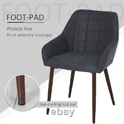 2 Pieces Mid Back Dining Chair with Metal Leg, Sponge Padding, for Home Office
