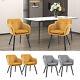 2 Pieces Modern Upholstered Fabric Bucket Seat Dining Room Armchairs