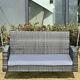 2 Seater Patio Rattan Swing Chair Hanging Chair Garden Loveseat Bench With Cushion