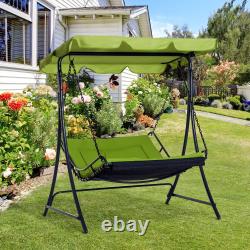 2 Seater Swing Chair Bed Hammock Bed Seat with Adjustable Canopy Cushion