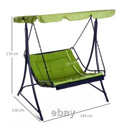 2 Seater Swing Chair Bed Hammock Bed Seat with Adjustable Canopy Cushion