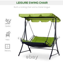 2 Seater Swing Chair Bed Hammock Bed Seat with Adjustable Canopy Cushion