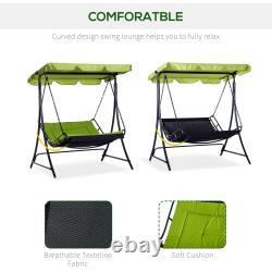 2 Seater Swing Chair Bed Hammock Bed Seat with Adjustable Canopy Cushion