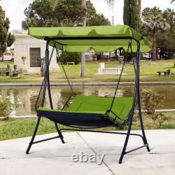 2 Seater Swing Chair Bed Hammock Bed Seat with Adjustable Canopy Cushion