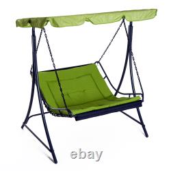 2 Seater Swing Chair Bed Hammock Bed Seat with Adjustable Canopy Cushion