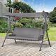 2-in-1 Patio 3 Seater Swing Chair Hammock With Cushion Adjustable Canopy Garden