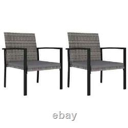 2 itzcominghome arm Chair Rattan Cushion Garden Outdoor Grey&Black patio chair