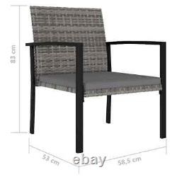 2 itzcominghome arm Chair Rattan Cushion Garden Outdoor Grey&Black patio chair