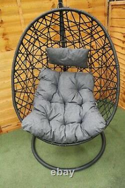 2021 Hanging Rattan Swing Patio Garden Chair Weave Egg with Cushion In Outdoor