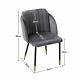 2pcs Velvet Upholstered Dining Chair Lounge Armless Back Cushion Chair Metal Leg
