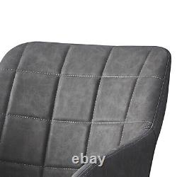 2X Dining Chairs Velvet / Faux Leather Cushion Office Chairs Metal Legs Office