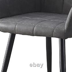 2X Dining Chairs Velvet / Faux Leather Cushion Office Chairs Metal Legs Office