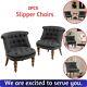 2x Upholstered Accent Chair Set Cushion Covered For Living Room Bedroom & Office