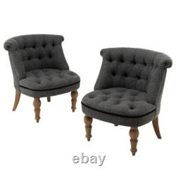 2X Upholstered Accent Chair Set Cushion Covered for Living Room Bedroom & Office