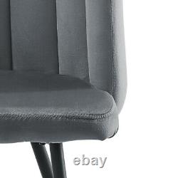 2pcs Vintage Velvet Cushion Padded Seat Metal Legs Dressing Chair Tub Chair Grey