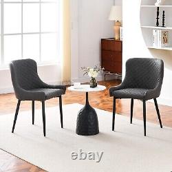 2x Dining Chairs Velvet Set Padded Seat Metal Leg Kitchen Chair Home Office