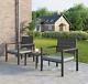 3 Piece Garden Furniture Set 2 Chairs & Table Outdoor Patio Seats Cushion Picnic
