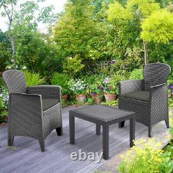 3 Piece Garden Rattan Sofa Furniture Set Waterproof Plastic Indoor Outdoor Patio