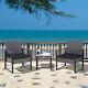 3 Pieces Rattan Dining Set Patio Bistro Table Chair Conversation Set With Cushion
