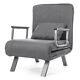 3-in-1 Folding Single Sofa Bed Chair Modern Fabric Lounge Sleeper Chair Withpillow