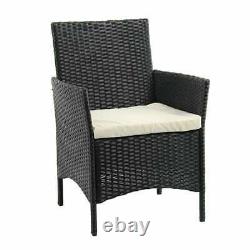 4 PCs Rattan Garden Furniture Set With Chairs and Table in Black/ Brown/ Grey