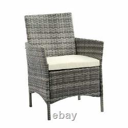 4 PCs Rattan Garden Furniture Set With Chairs and Table in Black/ Brown/ Grey
