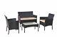 4 Piece Rattan Garden Furniture Conservatory Sofa Table Chair Set Outdoor New