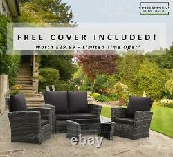 4 Seater Garden Sofa Furniture Set Outdoor Patio Conservatory Armchairs 4 Piece