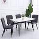 4pcs Velvet Upholstered Dining Chair Padded Seat Cushion With Sturdy Metal Legs Uk