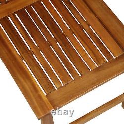 4pcs Acacia Wood Outdoor 4-Seater Table Chair Set Chat with Cushions Patio Garden