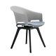 4pcs Kitchen Dining Chair Plastic Rotatable Reception Chairs With Seat Cushion