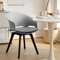 4pcs Kitchen Dining Chair Plastic Rotatable Reception Chairs with Seat Cushion