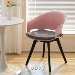 4pcs Kitchen Dining Chair Plastic Rotatable Reception Chairs with Seat Cushion