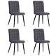 4pcs Matte Velvet/linen Quilted Finish Dining Chairs Cushioned Dressing Chair Uk