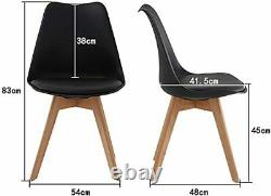 4pcs White Grey Red Jamie Lorenzo Tulip Dining Chair Padded Seat Eiffel Wood Leg