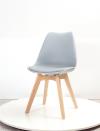 4x Dining Chairs Modern Nodric Pu Leather Padded Seat Wood Legs