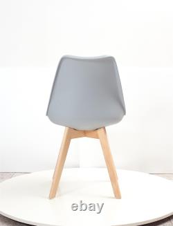 4x Dining Chairs Modern Nodric PU Leather Padded Seat Wood Legs